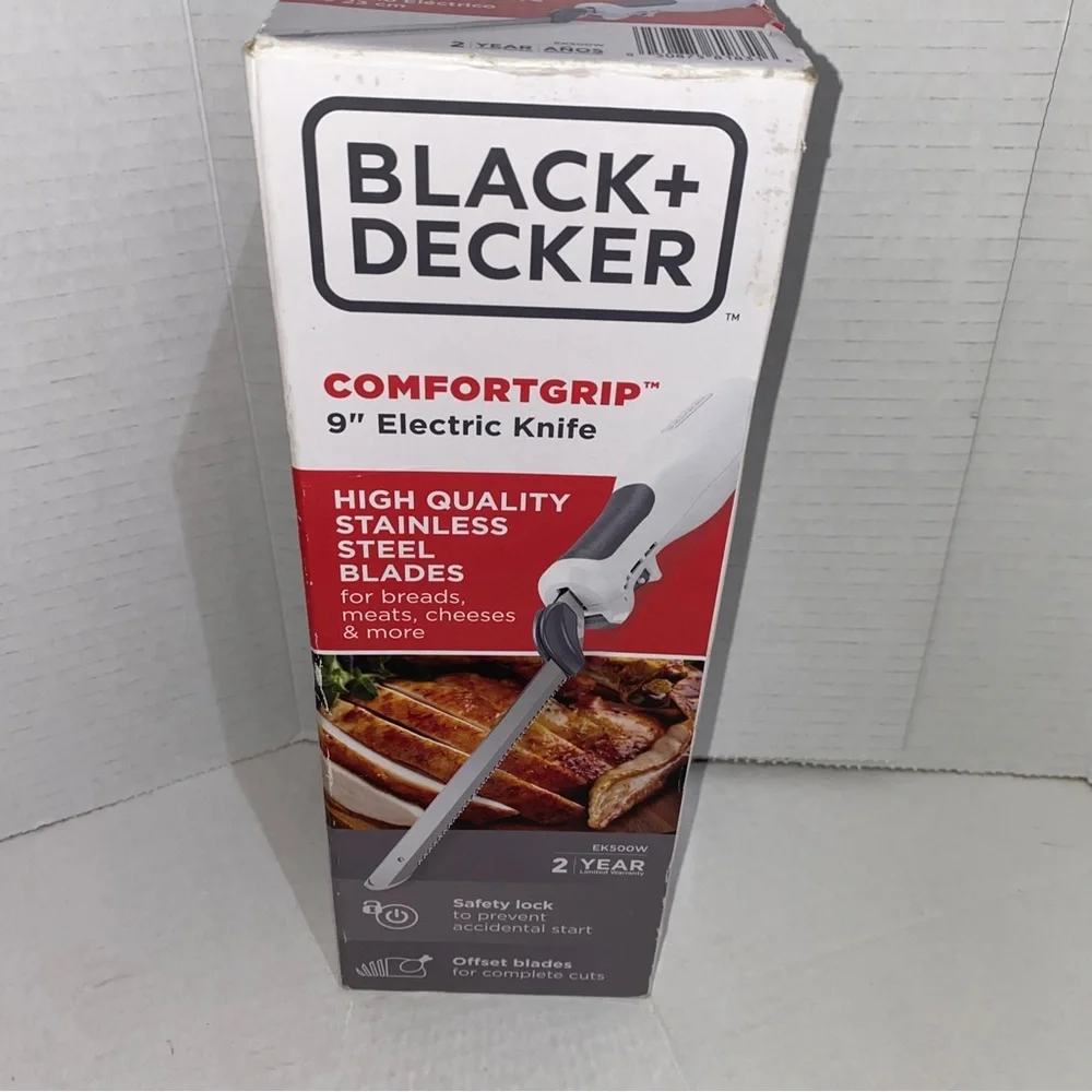 BLACK+DECKER 9-Inch Electric Carving Knife, White, EK500W